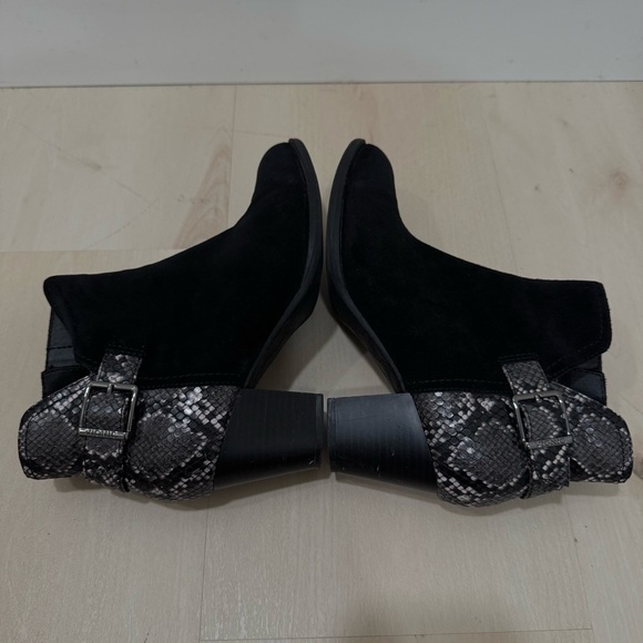 Vionic Naomi Snake Print Ankle Booties Black Suede Women's 8 Zipper - Picture 8 of 12